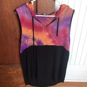 EUC White Birch Sleeveless Hoodie